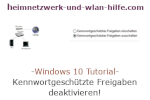 Windows 10  Tutorial - Kennwortgeschützte Freigaben deaktivieren!