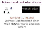 Windows 10 Netzwerk Tutorial - Wichtige Eigenschaften einer Wlan-Netzwerkkarte anzeigen lassen!
