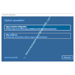 Windows 10 System-Tutorial: Wiederherstellung – Option Eigene Dateien behalten
