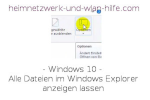 Alle Dateien im Windows Explorer anzeigen lassen