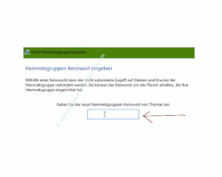 Einer Heimnetzgruppe beitreten – Der Assistent zum Beitreten einer Heimnetzgruppe, Heimnetzgruppenkennwort eingeben