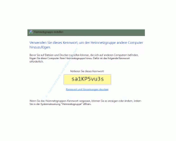 Eine Heimnetzgruppe erstellen – Assistent Heimnetzgruppe erstellen, Anzeige des Heimnetzgruppenkennworts
