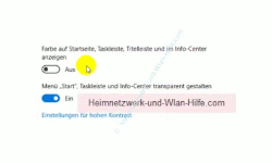 Windows 10 - Die Hintergrundtransparenz aktivieren oder deaktivieren – Der Aktivierungsschalter für die Transparenz des Startmenüs