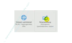 Windows 10 - Die Hintergrundtransparenz aktivieren oder deaktivieren – Menü Einstellungen, Menüpunkt Personalisierung