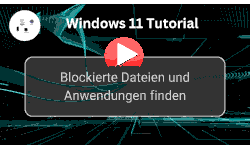 Blockierte Dateien und Anwendungen mit Hilfe des Ressourcenmanagers finden - Youtube Video Windows 11 Tutorial