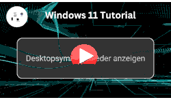 Windows Desktopsymbole Bildschirmsymbole wieder anzeigen - Youtube Video Windows 11 Tutorial