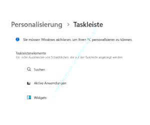 Konfiguration Personalisierung / Taskleiste / Aktive Anwendungen