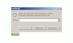 Anleitung: Windows Benutzerkonto einrichten - Fenster Ausführen mit Eingabefeld