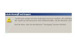 Heimnetzwerk Anleitung: Ein Windows Benutzerkonto löschen! Computerverwaltung - Warnungsmeldung, wenn ein Benutzer gelöscht werden soll