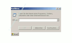 Heimnetzwerk Anleitung: Ein Windows Benutzerkonto löschen! Start Ausführen - Fenster Ausführen mit Eingabefeld