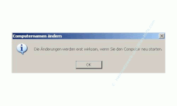 Windows Gerätemanager - Computernamen ändern -  Den neuen Computernamen bestätigen und die Änderungen übernehmen