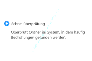 Windows Defender Schnellüberprüfung