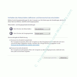 Windows Anleitungen und Tutorials: Reaktivierungskennwort des Windows 7 Ruhezustandes deaktivieren - Windows 7 Energieoptionen Einstellungen anpassen