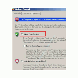Windows Tutorial: Die Windows Firewall aktivieren oder deaktivieren! Windows Firewall - Auswahl Button Aktiv