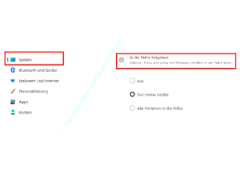 Windows Menü System In der Nähe freigeben aufrufen