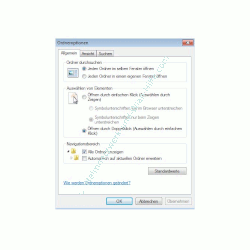 Windows Anleitungen und Tutorials: Windows 7 Ordner in einem eigenen Fenster öffnen - Windows 7 Ordneroptionen Register Allgemein