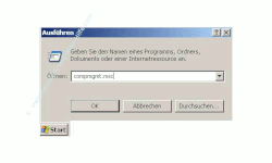 Netzwerk-Anleitung: Windows Passwort über die zentrale Gruppenverwaltung ändern! Start Ausführen - Fenster Ausführen mit Eingabefeld - Eingabe von compmgmt.msc in das Eingabefeld