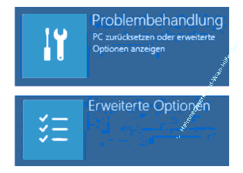 Windows Reparatursystem Problembehandlung – Optionen aufrufen
