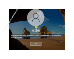 Windows 10 Tutorial - Windows Benutzerkonto gesperrt Passwort vergessen Kennwort hacken und Admin-Rechte erhalten! - Anmeldebildschirm mit dem Hinweis, dass das Benutzerkonto gesperrt ist 