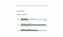 Windows 10 Tutorial - Nicht mehr benötigte Speicherplatz automatisch freigegeben! - Anzeige des belegten und freien Speicherplatzes der Datenträger 