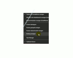 Windows 10 – Den Desktop anzeigen und den Bildschirm leeren – Befehl Desktop anzeigen über das Kontextmenü der Taskleiste aufrufen