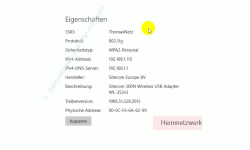 Windows 10 - Die neuen Netzwerkkonfigurationsmenüs – Anzeige der Wlan-Adaptereigenschaften