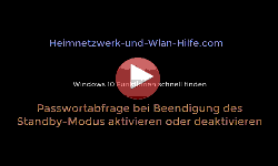 Windows 10 Passwortabfrage bei Beendigung des Standby-Modus aktivieren! - Youtube Video Windows 10 Tutorial