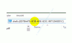 Windows 10 - Systemschnittstelle Alle Aufgaben im Startmenü integrieren - Shell:::{ED7BA470-8E54-465E-825C-99712043E01C} Systembefehl in der Explorer Adresszeile eingeben