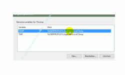 Windows 10 - Temporäre Dateien finden und entfernen – Anzeige der Umgebungsvariablen