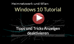 Die Anzeige der Tipps und Tricks Pop-Ups deaktivieren - Youtube Video Windows 10 Tutorial