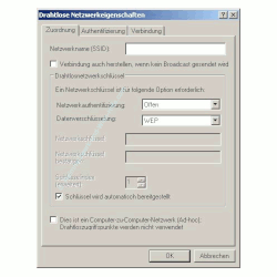 Wlan-Netzwerk Anleitungen: Wlan-Netzwerkkarte konfigurieren! Fenster Drahtlose Netzwerkeigenschaften