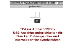 Youtube Video Tutorial - TP-Link Archer VR900v - USB-Anschlussmöglichkeiten nutzen