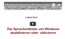 Youtube Video Tutorial - Die Sprachenleiste von Windows deaktivieren oder aktivieren