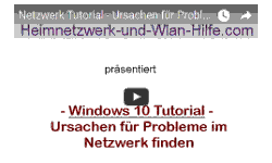 Youtube Video Windows 10 Netzwerk Tutorial - Mit Ping und Ipconfig Ursachen für Probleme im Netzwerk finden