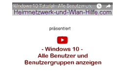 Youtube Video Tutorial - Windows 10 - Alle Benutzer und Benutzergruppen anzeigen
