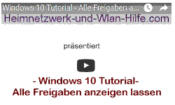 Youtube Video Tutorial - Windows 10 - Alle Freigaben anzeigen lassen