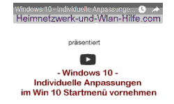 Youtube Video Tutorial - Windows 10 - Individuelle Anpassungen im Win 10 Startmenü vornehmen