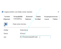 Windows 10 sdelete-Tutorial: Das Ziel der sdelete-Verknüpfung so anpassen, dass Dateien direkt darüber gelöscht werden können