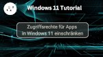 Zugriffsrechte für Apps in Windows 11 einschränken
