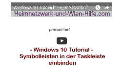 Youtube Video Tutorial - Windows 10 - Eigene Symbolleisten in der Taskleiste einbinden
