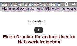 Youtube Video Tutorial - Einen Drucker für andere Computer im Netzwerk freigeben